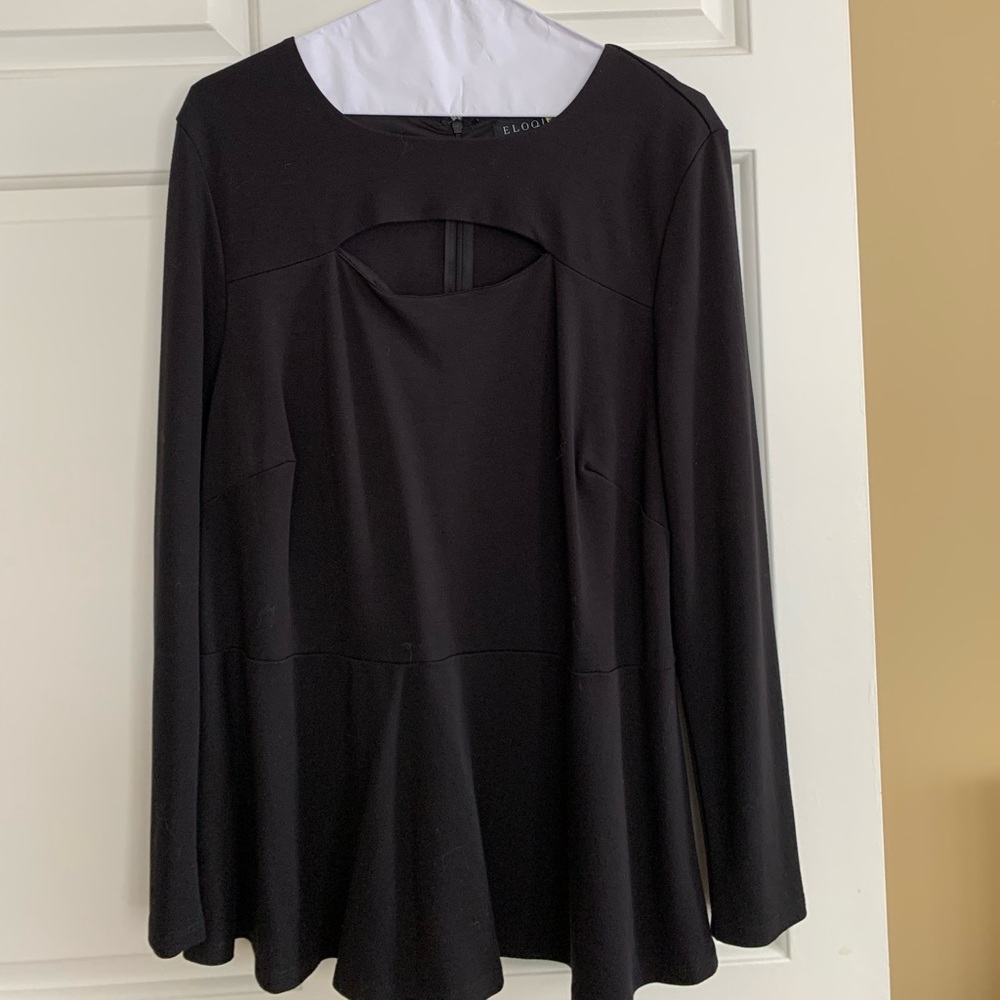 Black cut out shirt